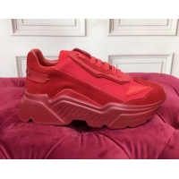 Top Quality Dolce Gabbana Stretch Knit Fabric Daymaster Sneakers 120162 Red