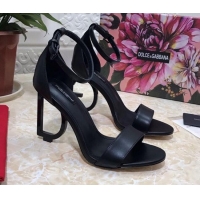 Top Quality Dolce&Gabbana Matte Calfskin Sandals with DG Heel 10.5cm 011252 All Black 2021