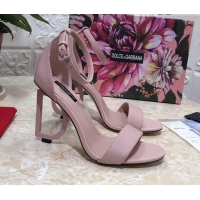 Discount Dolce&Gabbana Matte Calfskin Sandals with DG Heel 10.5cm 011252 All Pink 2021