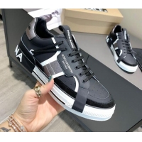 Cheap Price Dolce&Gabbana Men's Silky Calfskin Sneakers 126123 Black