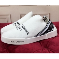 Custom Dolce&Gabbana DG Knit Slip-on Sneakers 060529 White