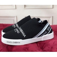 Top Quality Dolce&Gabbana DG Knit Slip-on Sneakers 060527 Black 2021