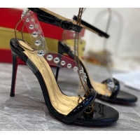 Lower Price Christian Louboutin Round Studde Sandals 10cm 042818 Black 2021