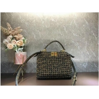 Buy Cheapest Fendi PEEKABOO ISEEU Weave Bag F6363 Brown