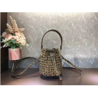 Top Quality Fendi Weave MON TRESOR mini-bag 8BS010A3 brown