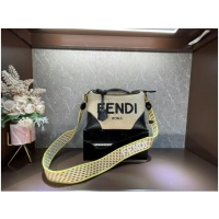 Pretty Style FENDI Braided Straw Bag F6535 black