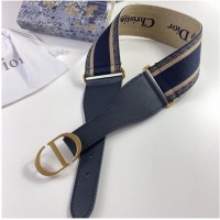 Low Cost Dior Belt 65 mm Embroidered Canvas M929 Blue & Cream