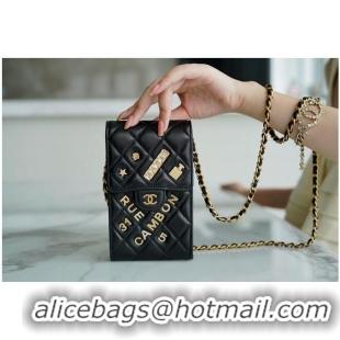 Good Product CHANEL Shoulder Micro Mini Bag On Chain AP2288 Black