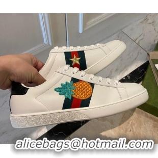 Good Looking Gucci Ace Sneaker with Pineapple 510116 White 2021