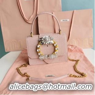 Wholesale miu miu Matelasse Nappa Leather mini tote Bag 5EA196 pink