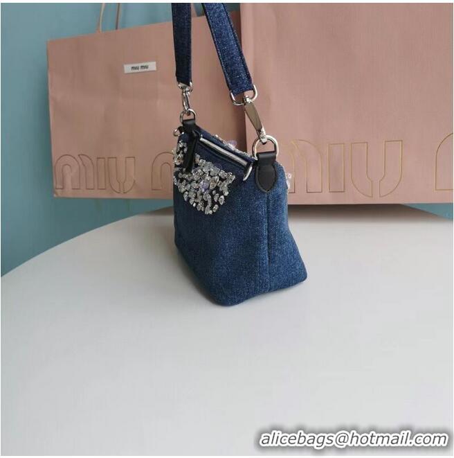 Top Quality miu miu Denim Shoulder Bag 5NB841 blue