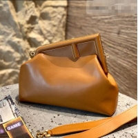 Buy Discount Fendi First Medium Leather Bag Caramel 80018L Brown 2021