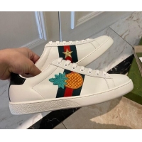 Good Looking Gucci Ace Sneaker with Pineapple 510116 White 2021