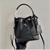 Unique Style Prada Saffiano leather mini shoulder bag 1AE055 black