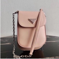Unique Style Prada Brushed leather mini-bag 1BH185 light pink