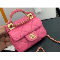 Big Discount CHANEL Top Handle Micro Mini Wallet On Chain AP2271 rose