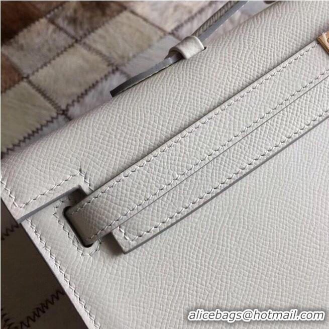 Good Looking Hermes Kelly 31cm Clutch Original Epsom Leather KL31 White