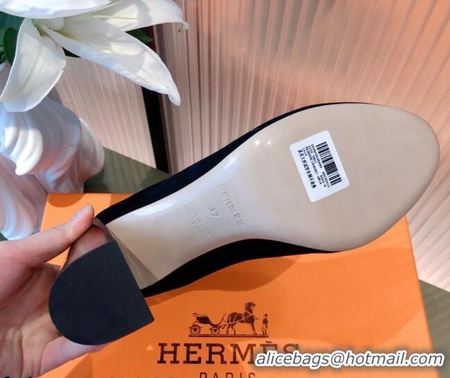 Duplicate Hermes Lycra Short Boots 10cm 082001 Black