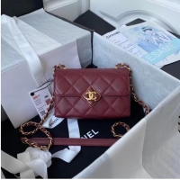 New Style Chanel Flap Shoulder Bag Original leather AS2633 Wine
