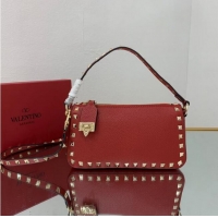 Famous Brand VALENTINO Origianl leather shoulder bag V4700 red