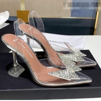 Famous Brand Amina Muaddi x Awge PVC Bow Sandals Transparent AM0606 2021