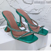 Market Sells Amina Muaddi Glazed Crystal Sandals 9.5cm AM1028 Green 2021