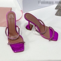 Buy New Cheap Amina Muaddi Glazed Crystal Sandals 9.5cm AM1022 Purple 2021