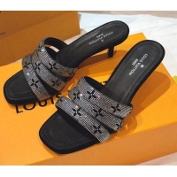 Popular Louis Vuitton Appeal Crystal Heel Slide Sandals 061512