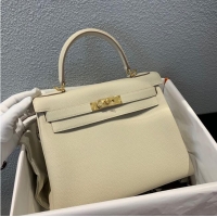 Buy Fashionable Hermes Kelly 28cm Shoulder Bags Togo Leather KL28 Cream