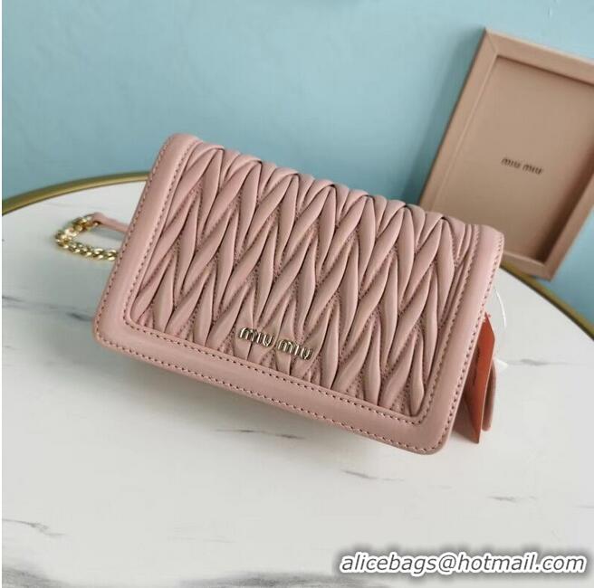 Good Product miu miu Matelasse Nappa Leather mini Shoulder Bag 5BD099 Pink