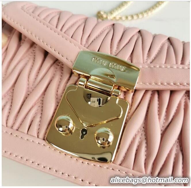 Good Product miu miu Matelasse Nappa Leather mini Shoulder Bag 5BD099 Pink