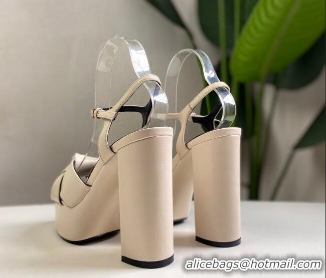 Grade Design Saint Laurent BIANCA Sandals in Smooth Lambskin 0724051 Light Beige 2021
