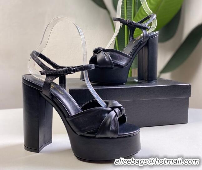 Charming Saint Laurent BIANCA Sandals in Smooth Lambskin 724052 Black 2021