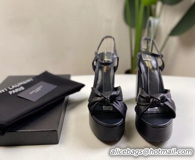 Charming Saint Laurent BIANCA Sandals in Smooth Lambskin 724052 Black 2021