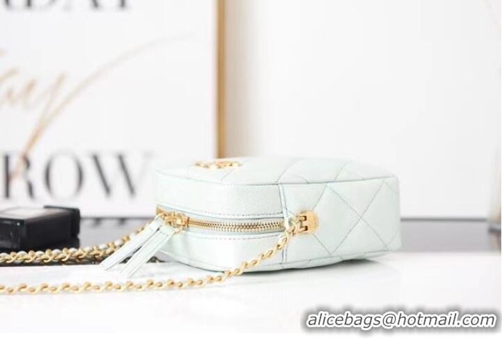 Cheapest Chanel mini Shoulder Bag Grained Calfskin AS2857 light green