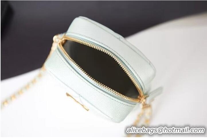 Cheapest Chanel mini Shoulder Bag Grained Calfskin AS2857 light green