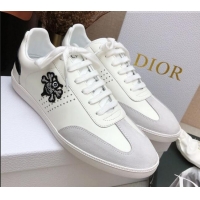 Most Popular Dior Homme B01 Calfskin Suede Sneakers 070857 White