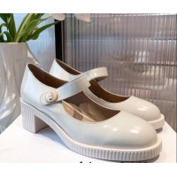 Best Product Dior D-Doll Shiny Calfskin Mary Jane Pumps 071301 White