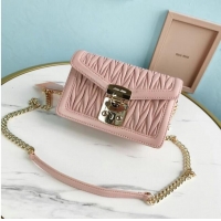 Good Product miu miu Matelasse Nappa Leather mini Shoulder Bag 5BD099 Pink