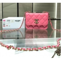 Famous Brand Chanel mini Flap Shoulder Bag Original leather AP2301 rose