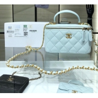 Popular Style Chanel Original Small classic chain box handbag AP2199 Light Blue