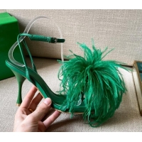 Low Price Bottega Veneta Feather Dot Heel Sandals 9cm Grass Green