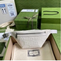 Cheapest Gucci GG embossed belt bag 658582 white