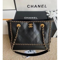 Well Crafted Chanel leather Shoulder Bag AS2739 black
