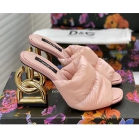 Perfect Dolce & Gabbana DG Down Slide Sandals 10cm 092230 Light Pink