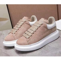 Cute Alexander Mcqueen Suede and Calfskin Sneakers 081331 Nude 