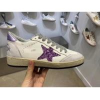 Custom Golden Goose GGDB Calfskin Sneaker White/Purple Sequins 051101