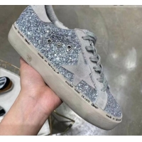 Fashion Golden Goose GGDB Sequins Suede Sneaker Silver/Grey 051109