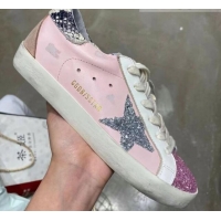 Best Luxury Golden Goose GGDB Calfskin Sequins Sneaker Pink 051118