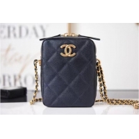 New Product Chanel mini Shoulder Bag Grained Calfskin AS2857 black